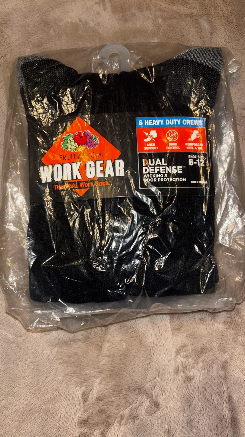 Fruit of the Loom Work Gear Heavy Duty Crew Socks (6 Pair Pack)