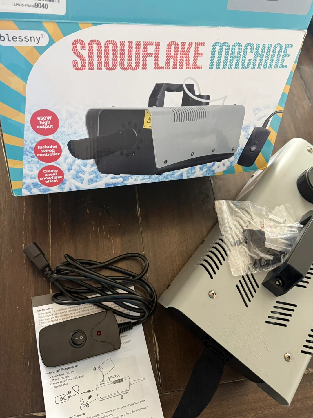 Blessny 650W Snowflake Machine in Grey