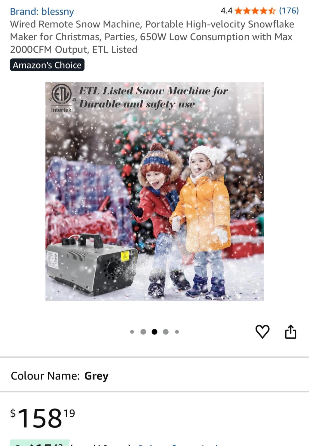 Blessny 650W Snowflake Machine in Grey - photo 3