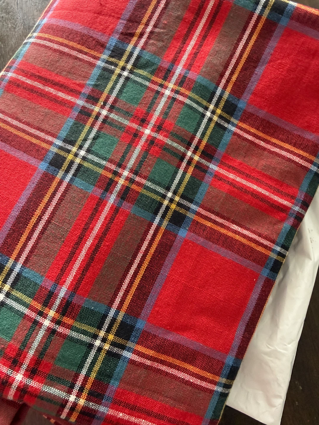 Red Plaid Rectangular Tablecloth - photo 2