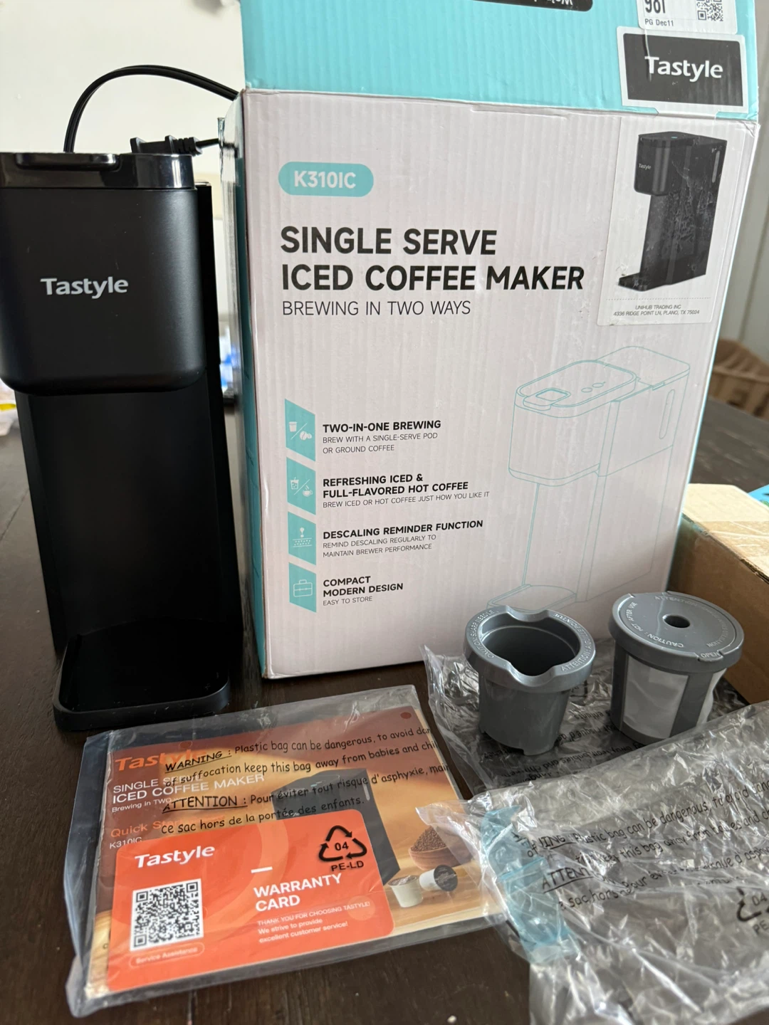 Tastyle Single Serve Hot and Iced Coffee Maker K310IC