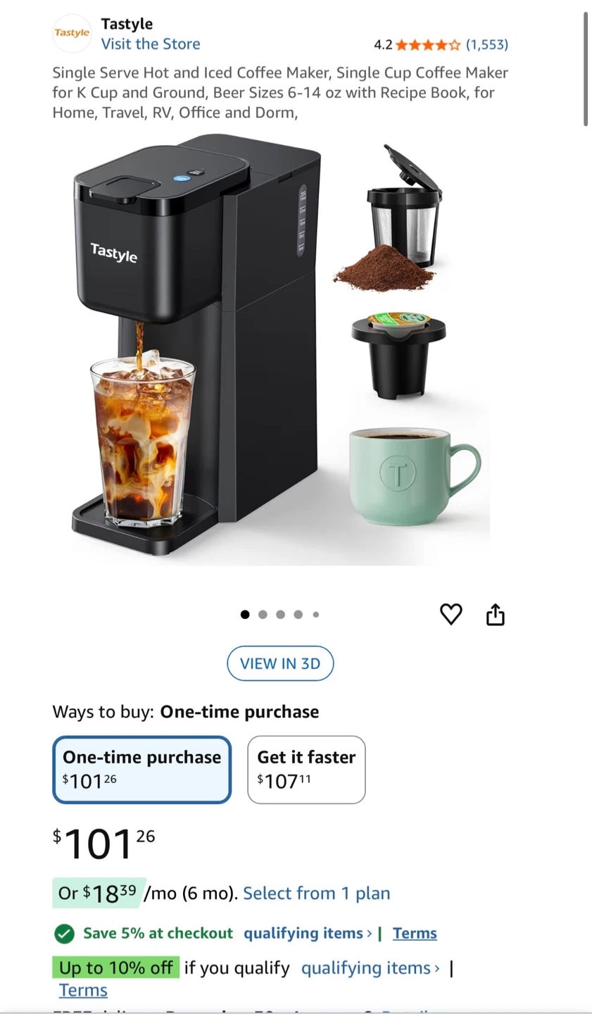 Tastyle Single Serve Hot and Iced Coffee Maker K310IC - photo 3