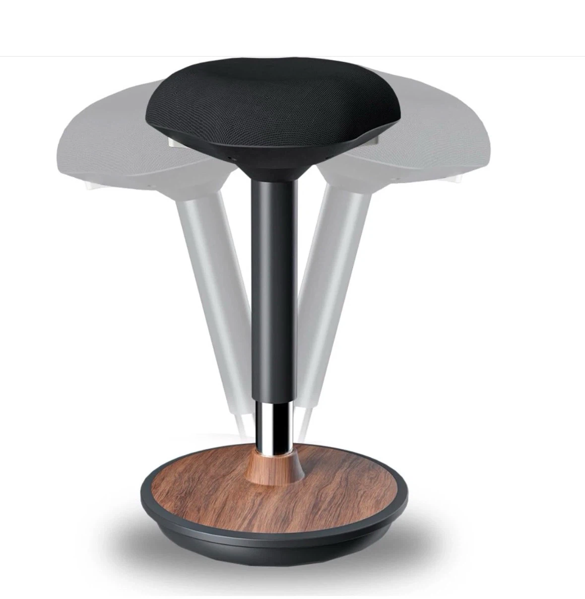 Wobble Stool for Standing Desk-Height Adjustable-Walnut