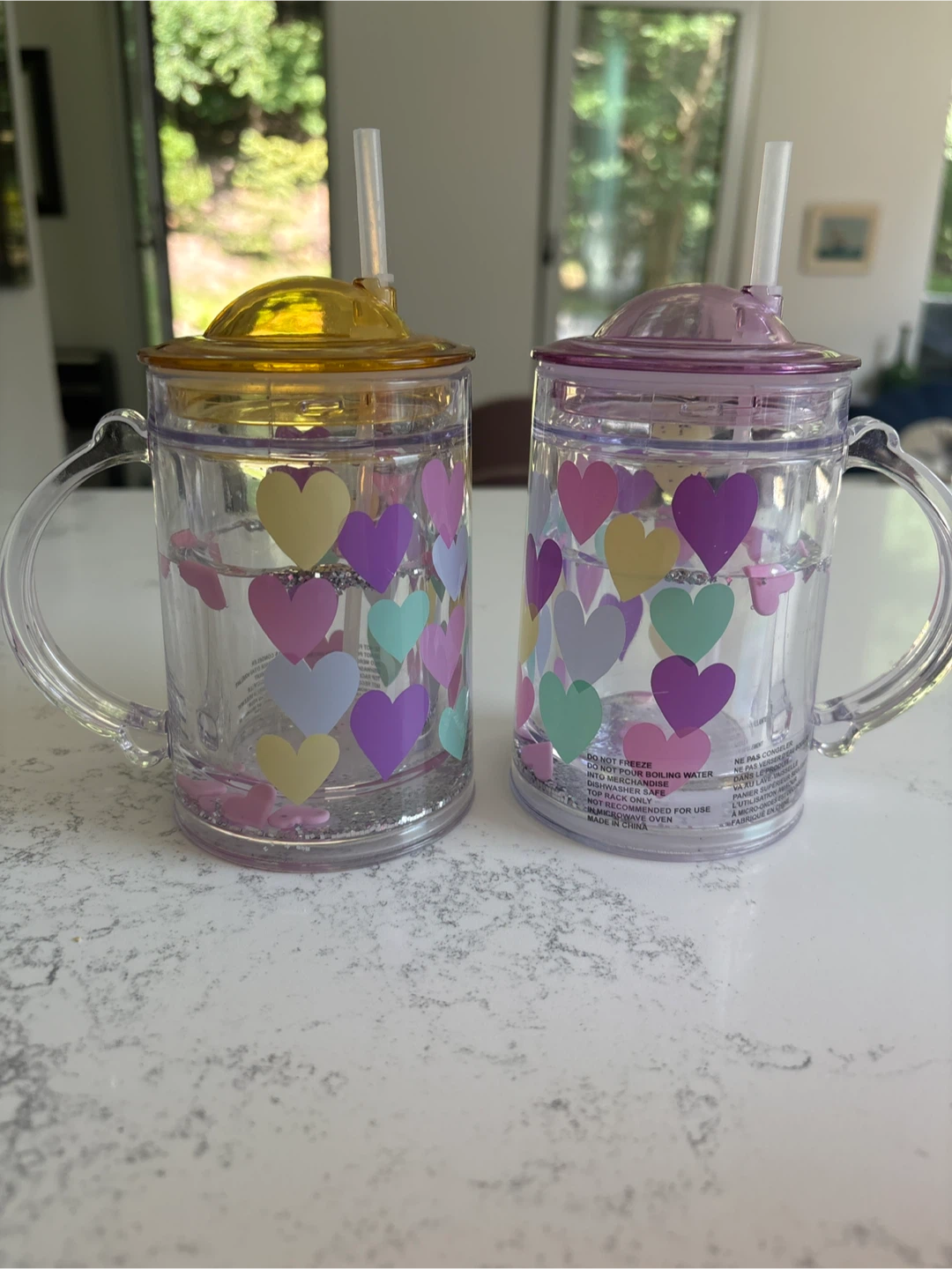 Kids Tumbler Cups with Straws - Set of 2