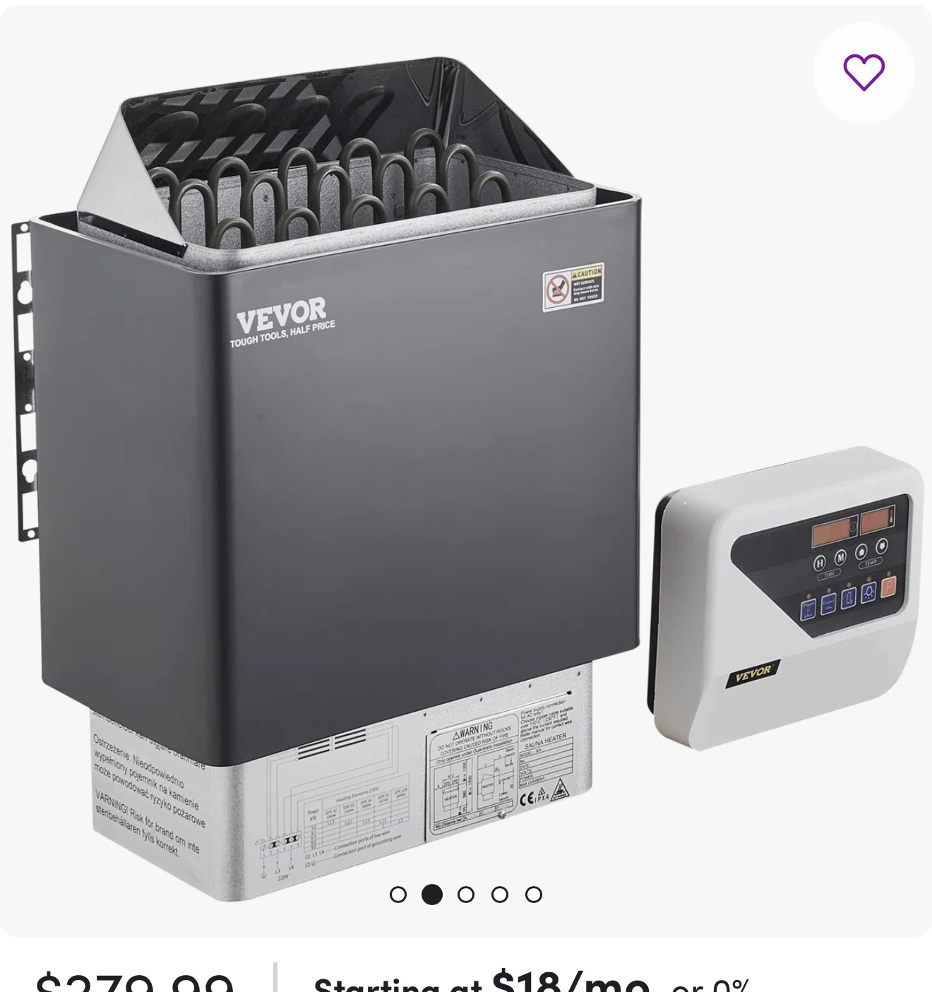 VEVOR Sauna Heater with Digital Controller