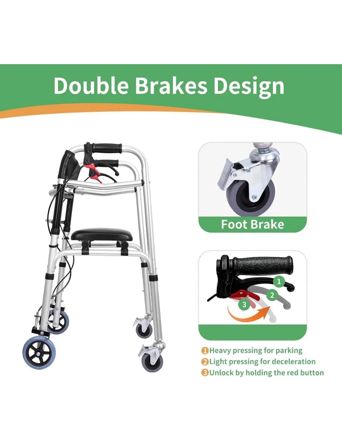 Lightweight Walkers for Seniors, Height Adjustable Walker440Lb - photo 2
