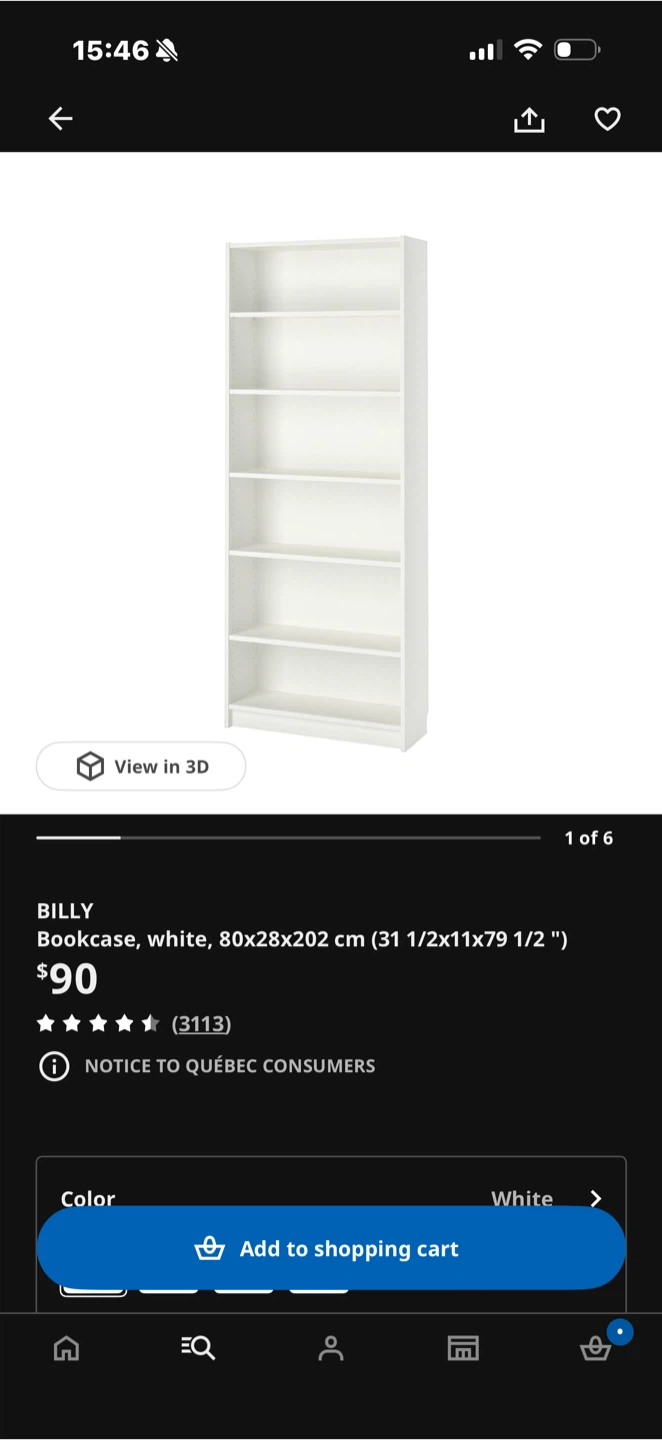 IKEA BILLY Bookcase in white