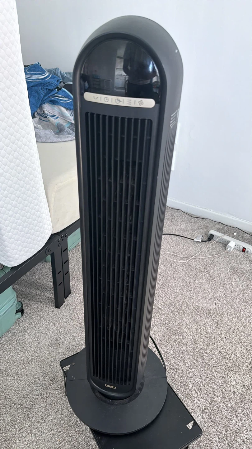 DREO Black Tower Fan with remote