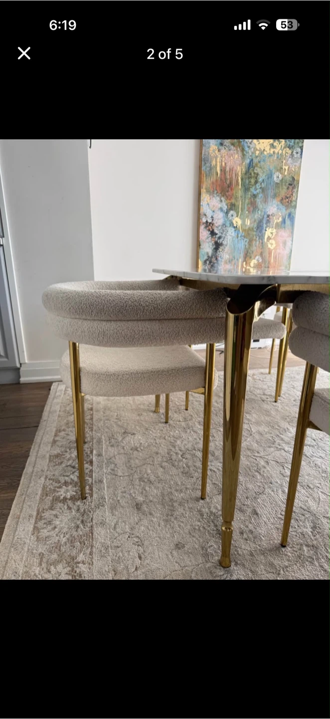 Marble Dining Table with Gold Legs - photo 3