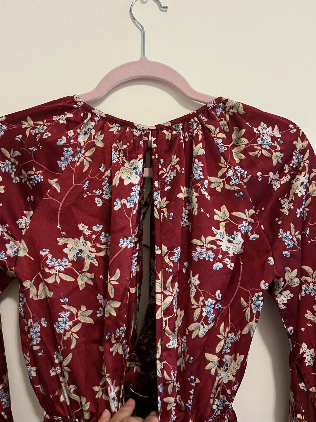Missguided - Burgundy floral long sleeve dress - photo 5