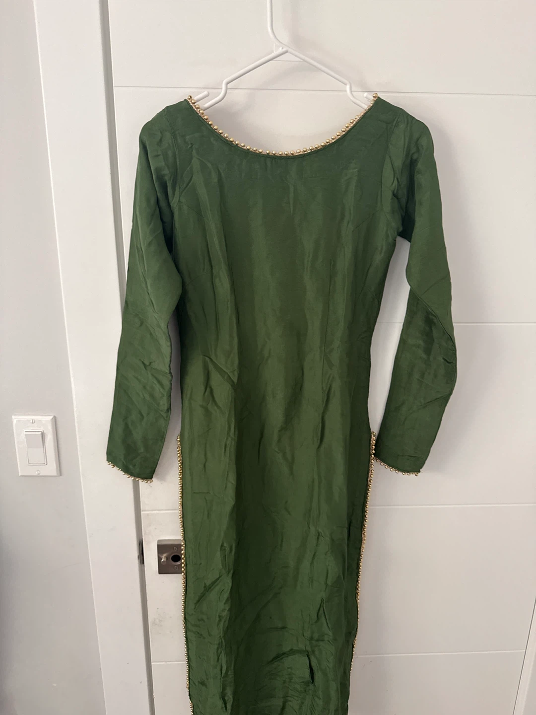 Green Kurti with Gold Trim