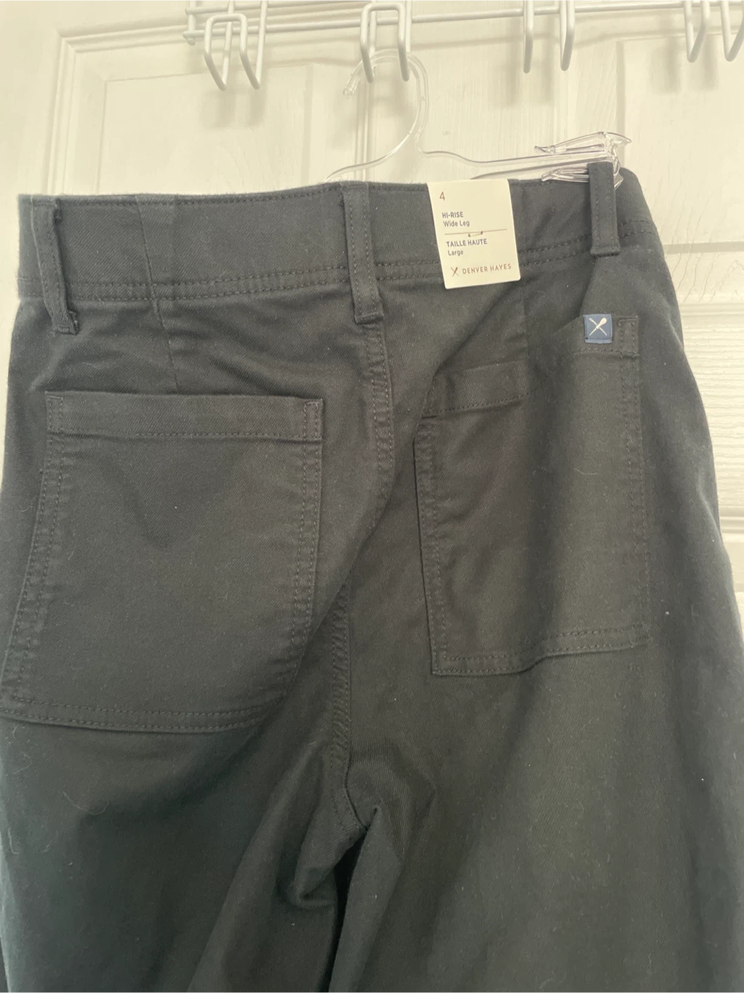 Denver Hayes Black stretch twill Wide Leg Pants - Size 4 - photo 3