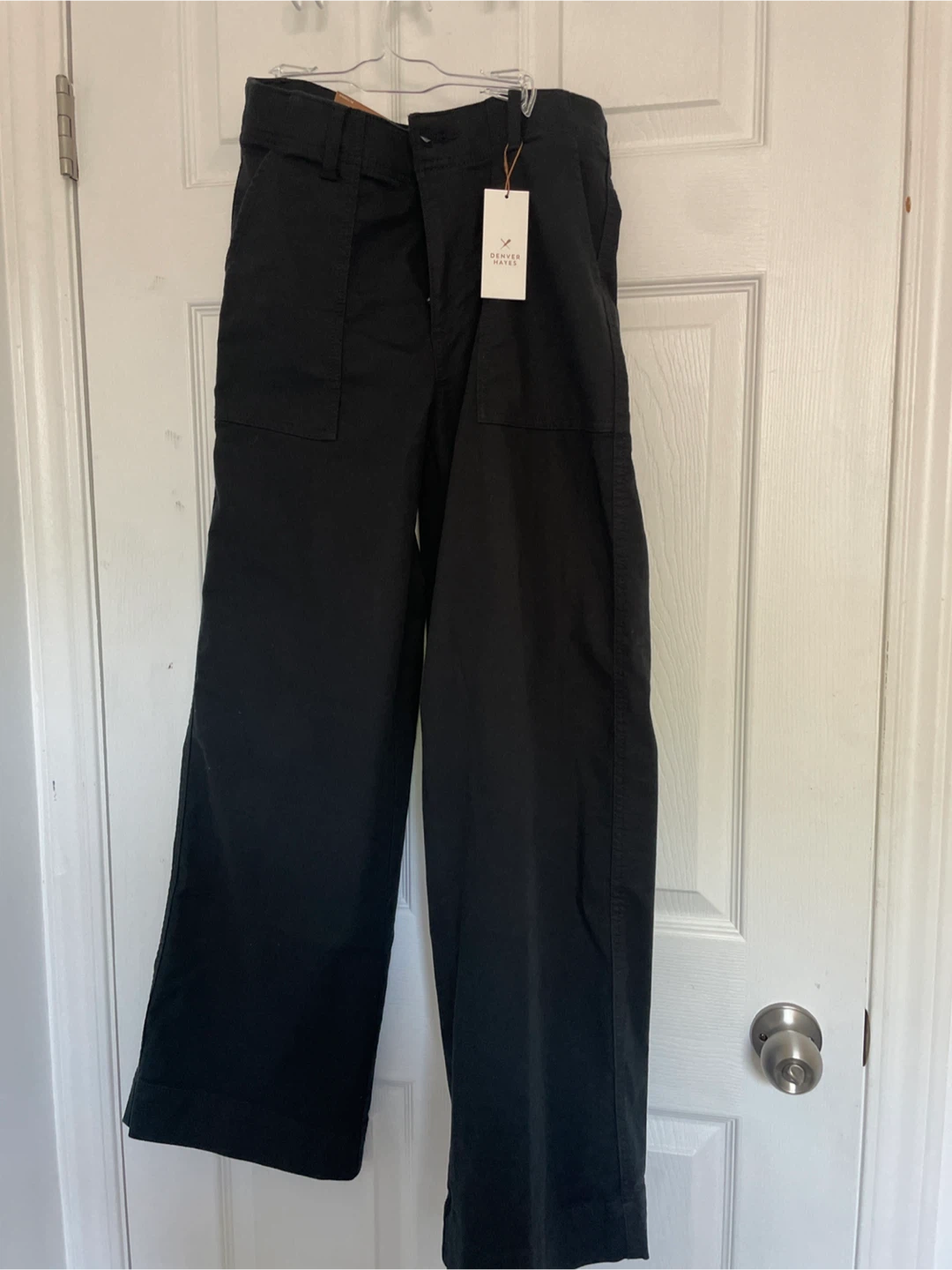 Denver Hayes Black stretch twill Wide Leg Pants - Size 4 - photo 4