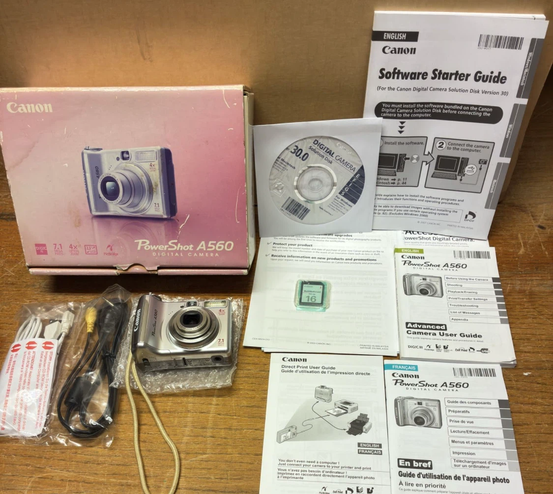 Working Canon PowerShot A560 Point & Shoot 7.1MP 4x Optical Zoom - photo 3