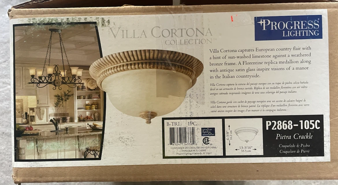 New Villa Cortona Flush Mount Light Fixture P2868-105C - photo 2