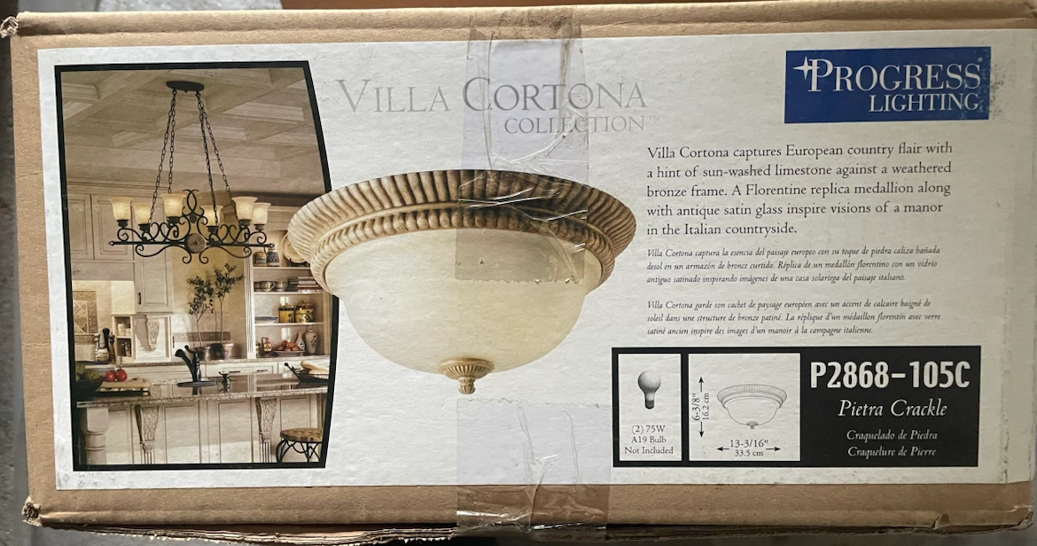 New Villa Cortona Flush Mount Light Fixture P2868-105C - photo 4