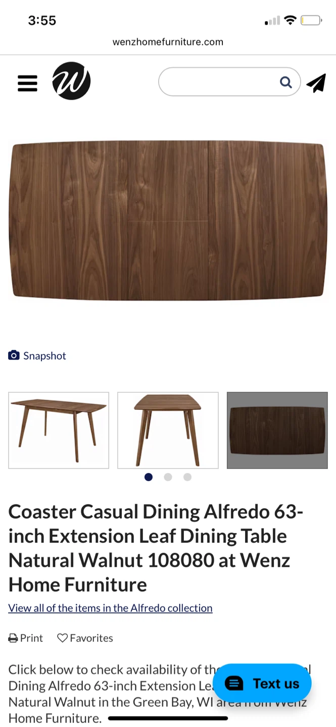 SALE!!Coaster Alfredo Natural Walnut Extension Dining Table