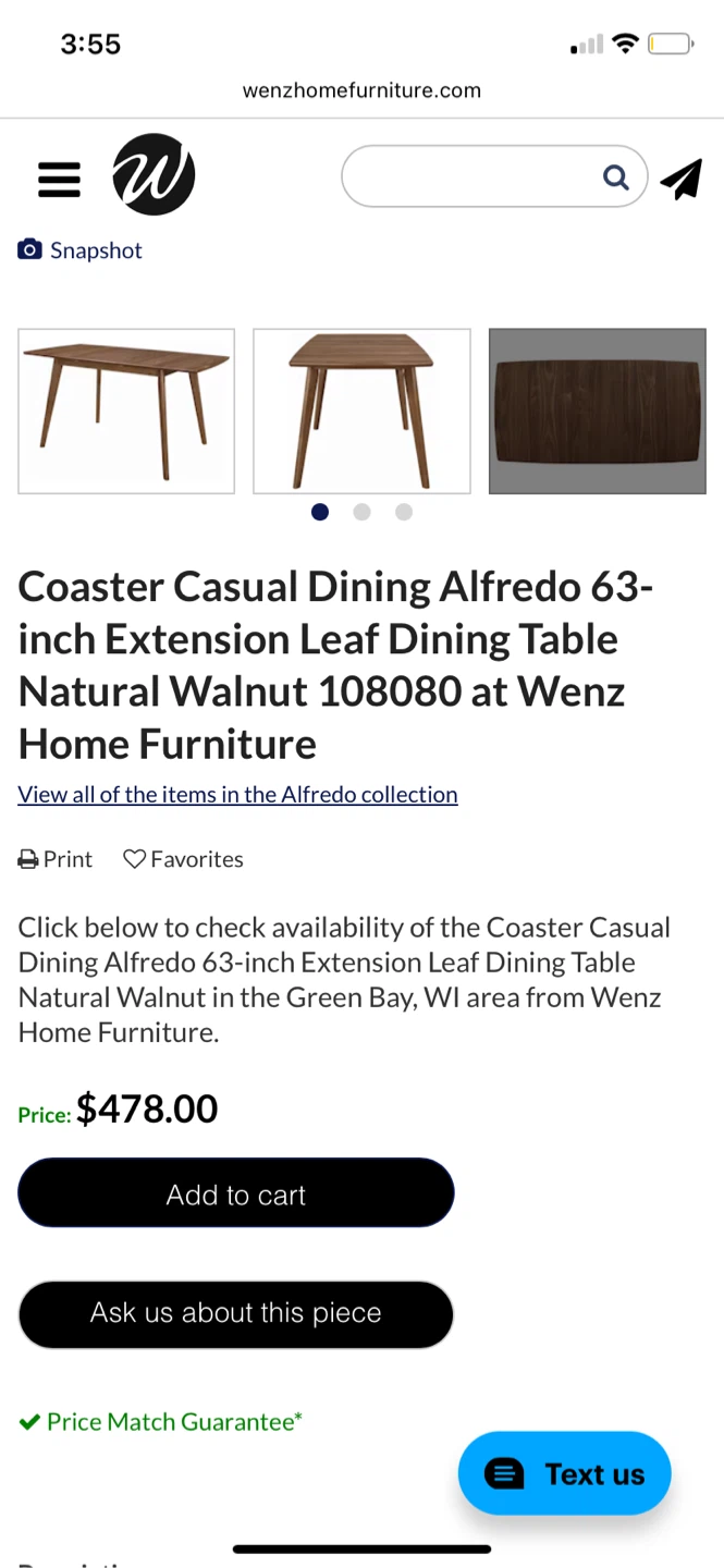 SALE!!Coaster Alfredo Natural Walnut Extension Dining Table - photo 2