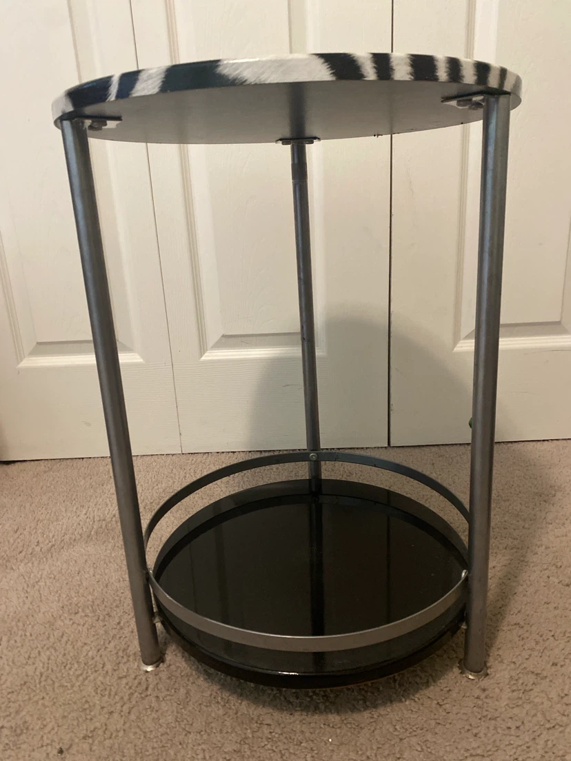 Vintage Zebra Print Accent Table - photo 2