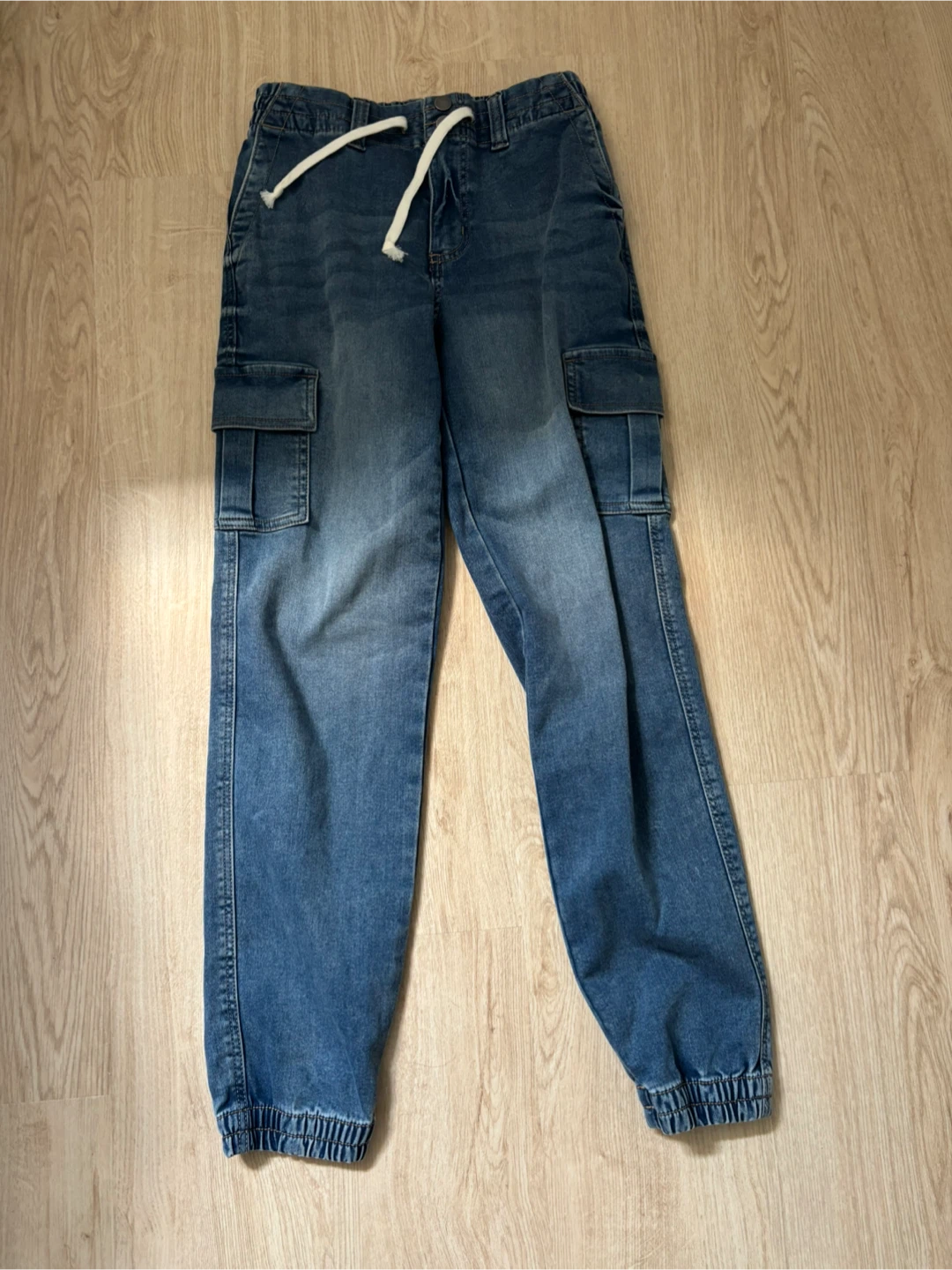 NO BOUNDARIES Blue Denim Cargo Jogger Pants