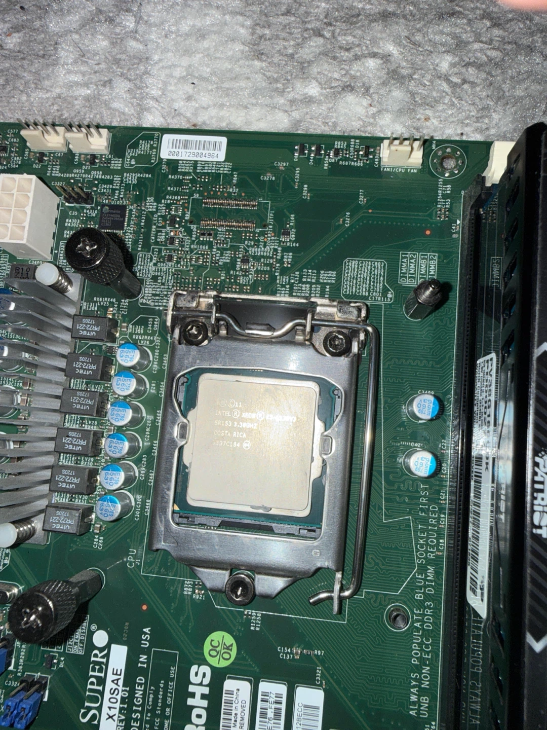 Supermicro X10SAE Motherboard with CPU, RAM & Graphics Card
