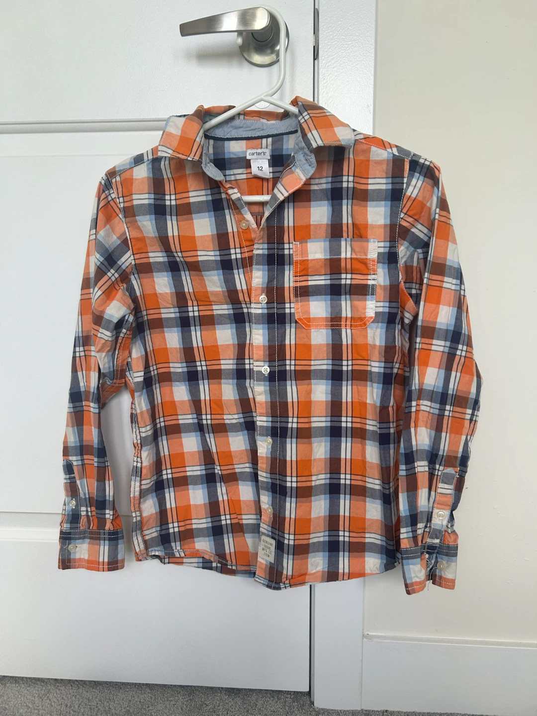 Carter's Boys Plaid Button-Up Shirt Size 12