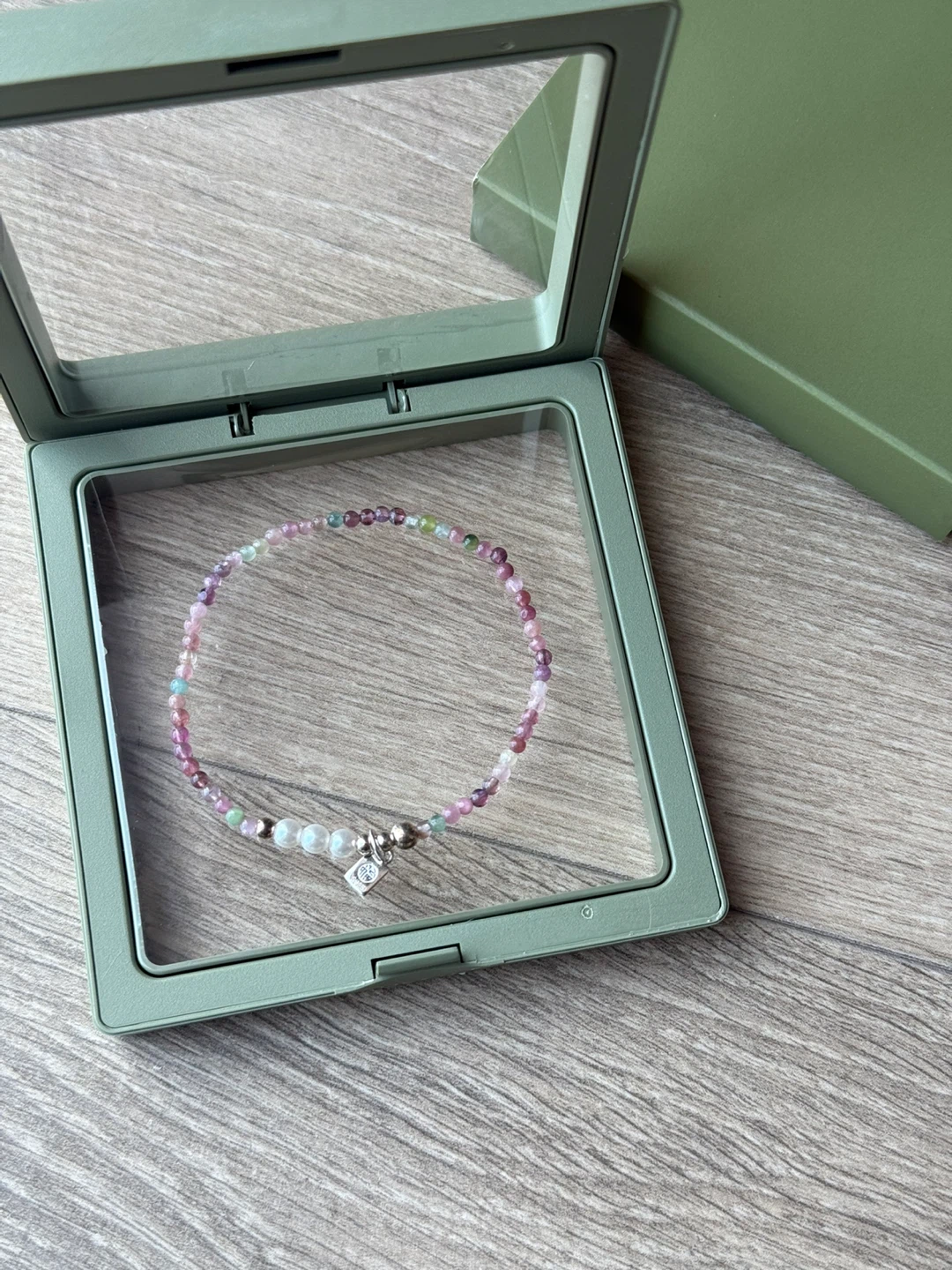 Natural Tourmaline & 925 Sterling Silver Bracelet - photo 2