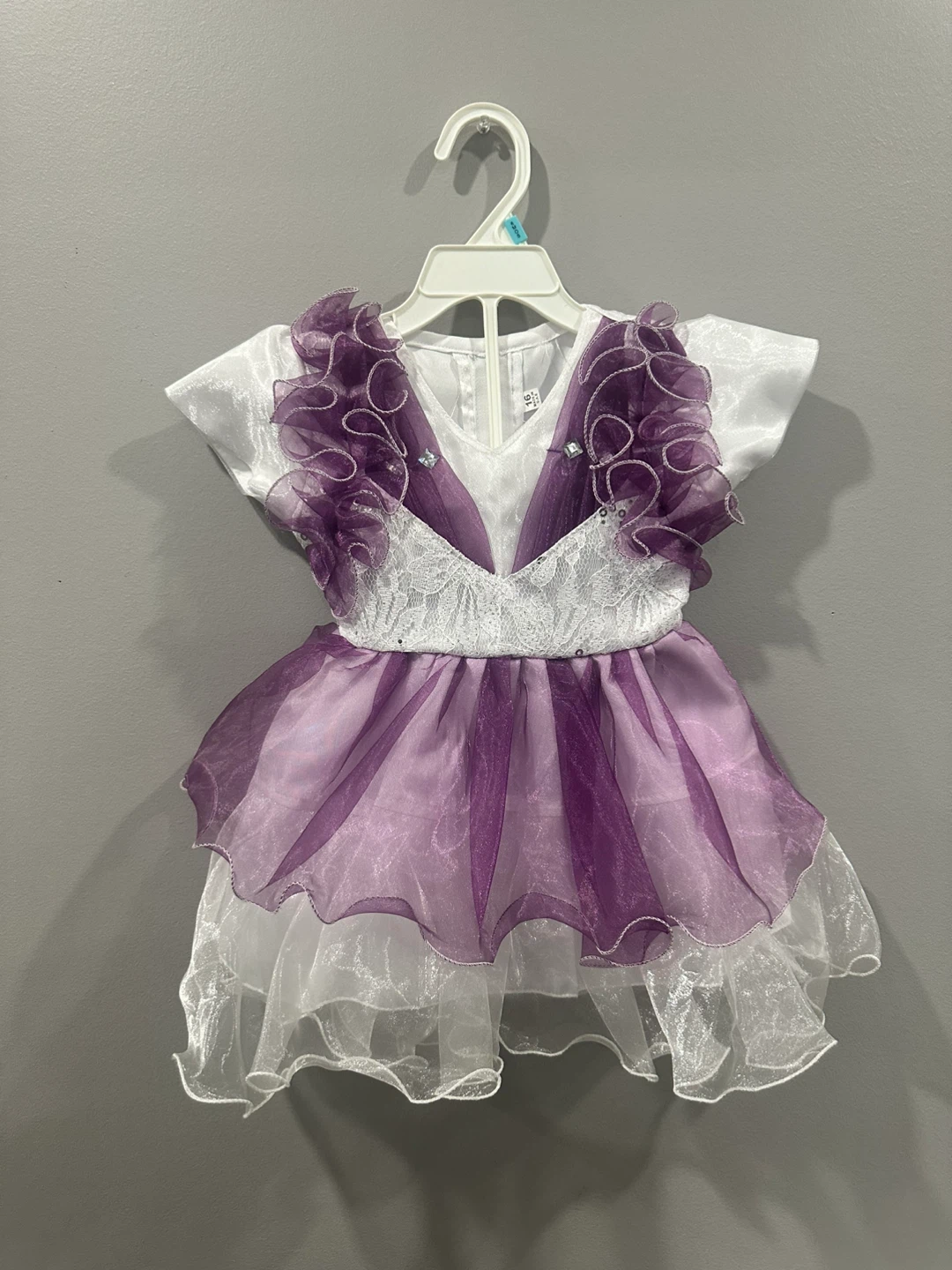 Toddler Girl Purple White Tutu Dress