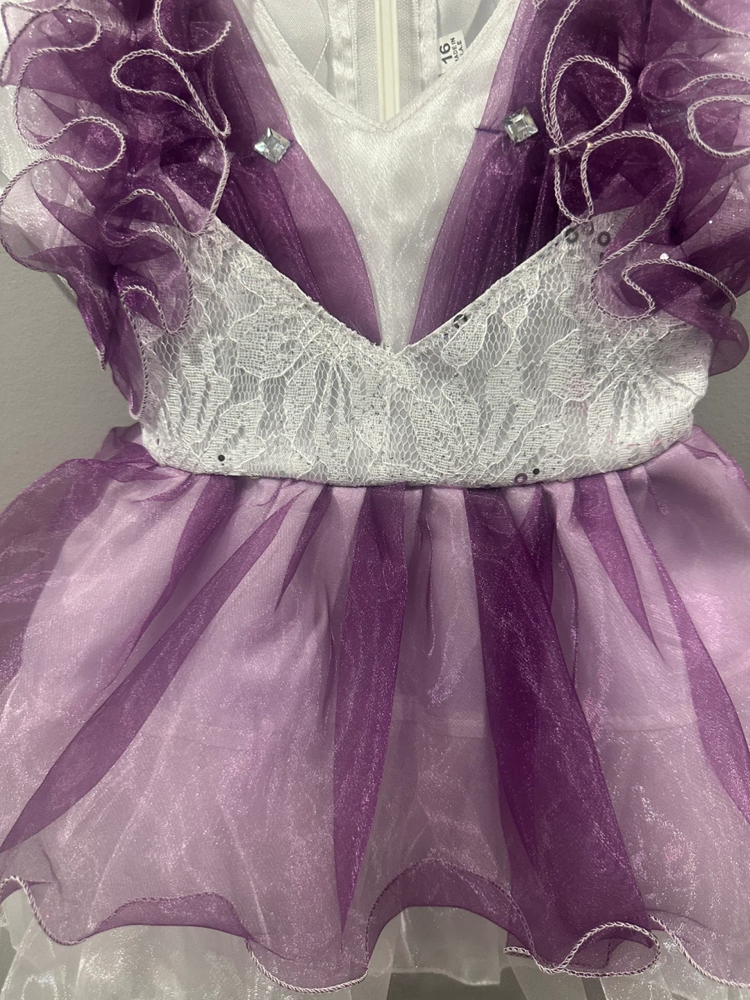 Toddler Girl Purple White Tutu Dress - photo 2