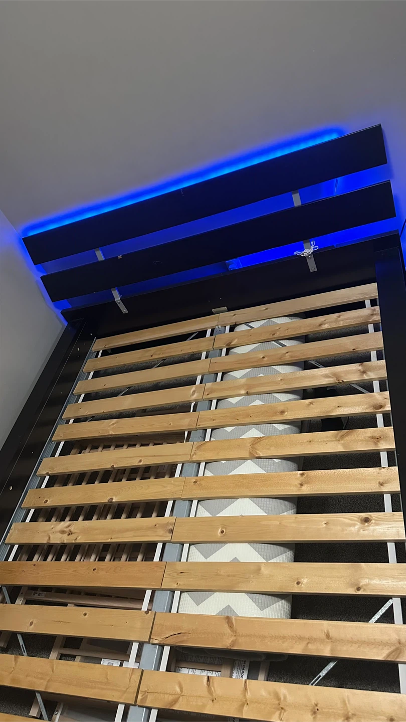 queen Bed Frame with Blue LED Lights - photo 2