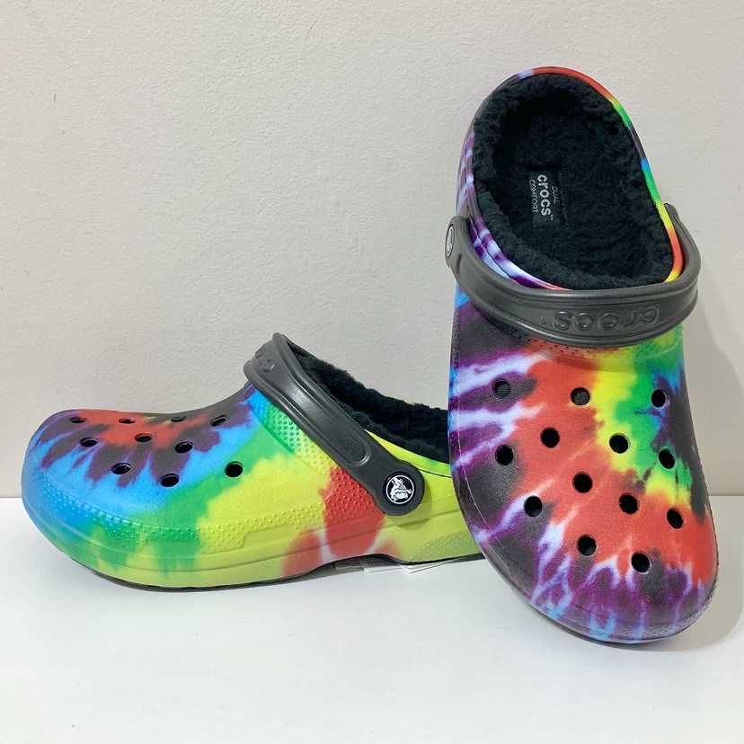 Crocs Mens Fleece Lined Tie Dye Clog/Shoes NEW