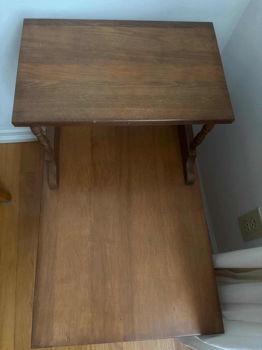 Two tier wooden side table