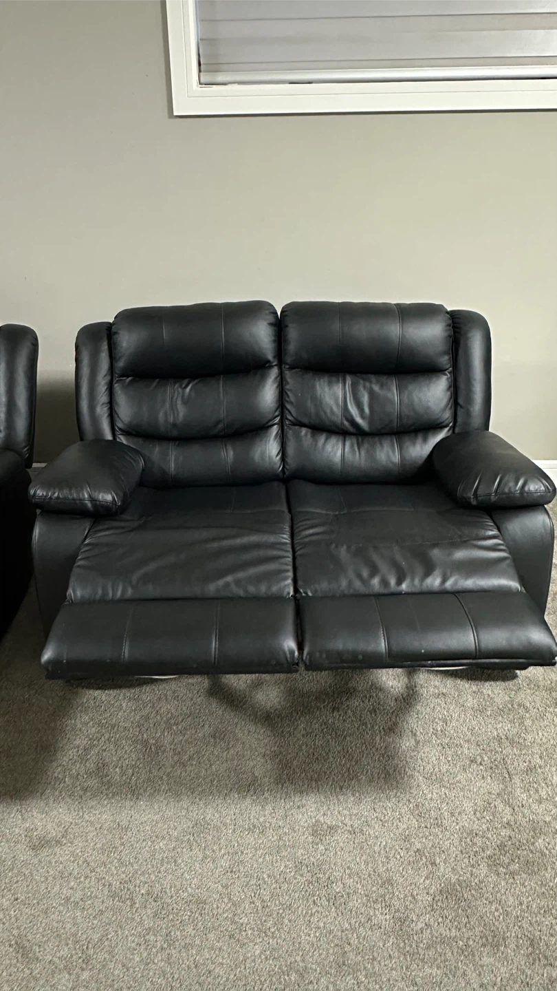 Black Leather Loveseat Recliner