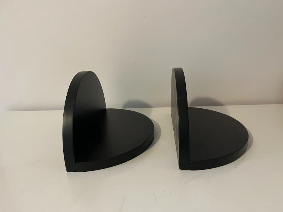 Minimalist Black Half-Moon Floating Wall Shelves – Set of 2 - photo 2