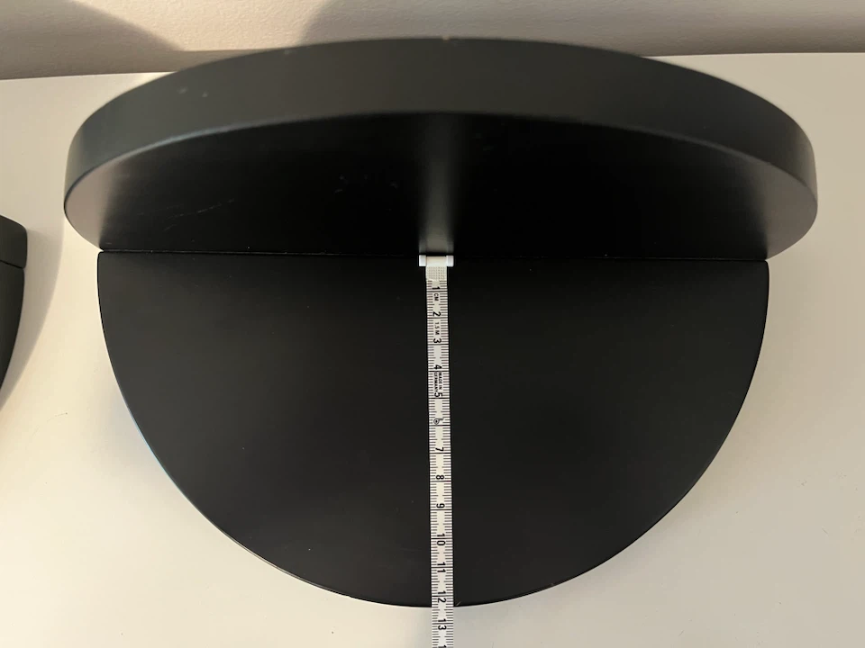 Minimalist Black Half-Moon Floating Wall Shelves – Set of 2 - photo 5