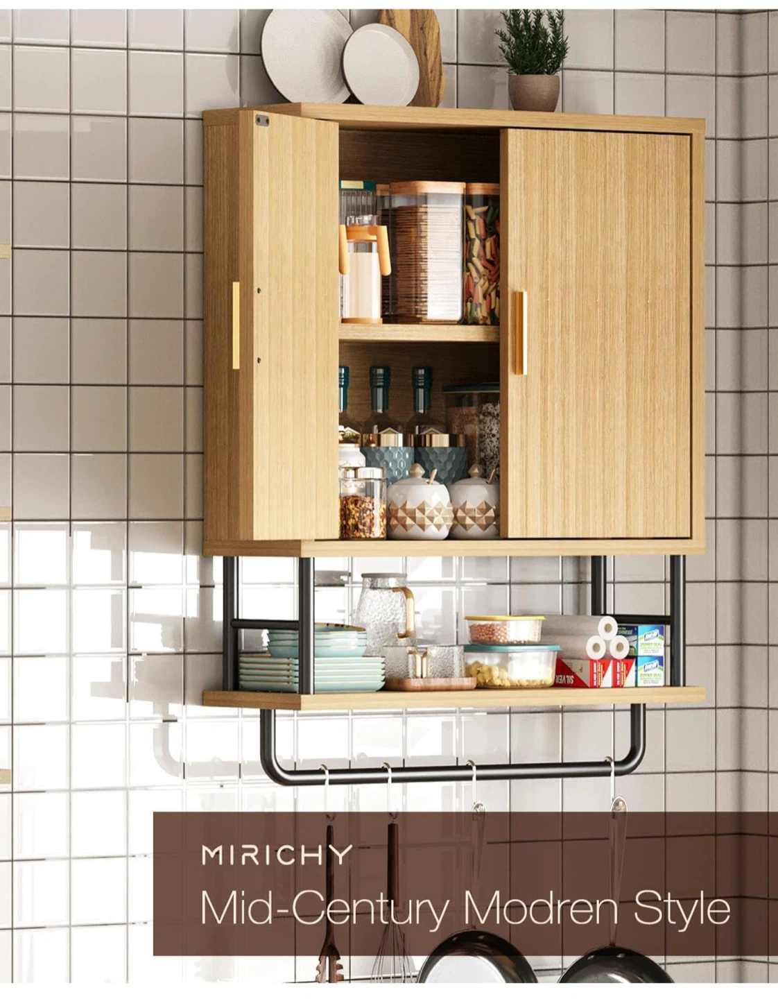 Small Fluted Wall Cabinet w/ Double Doors - photo 2