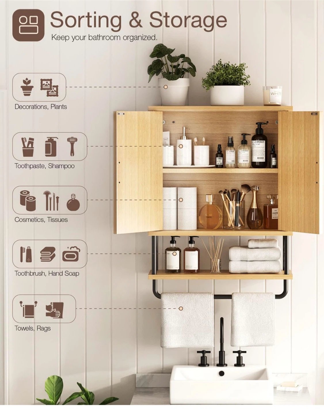 Small Fluted Wall Cabinet w/ Double Doors - photo 3