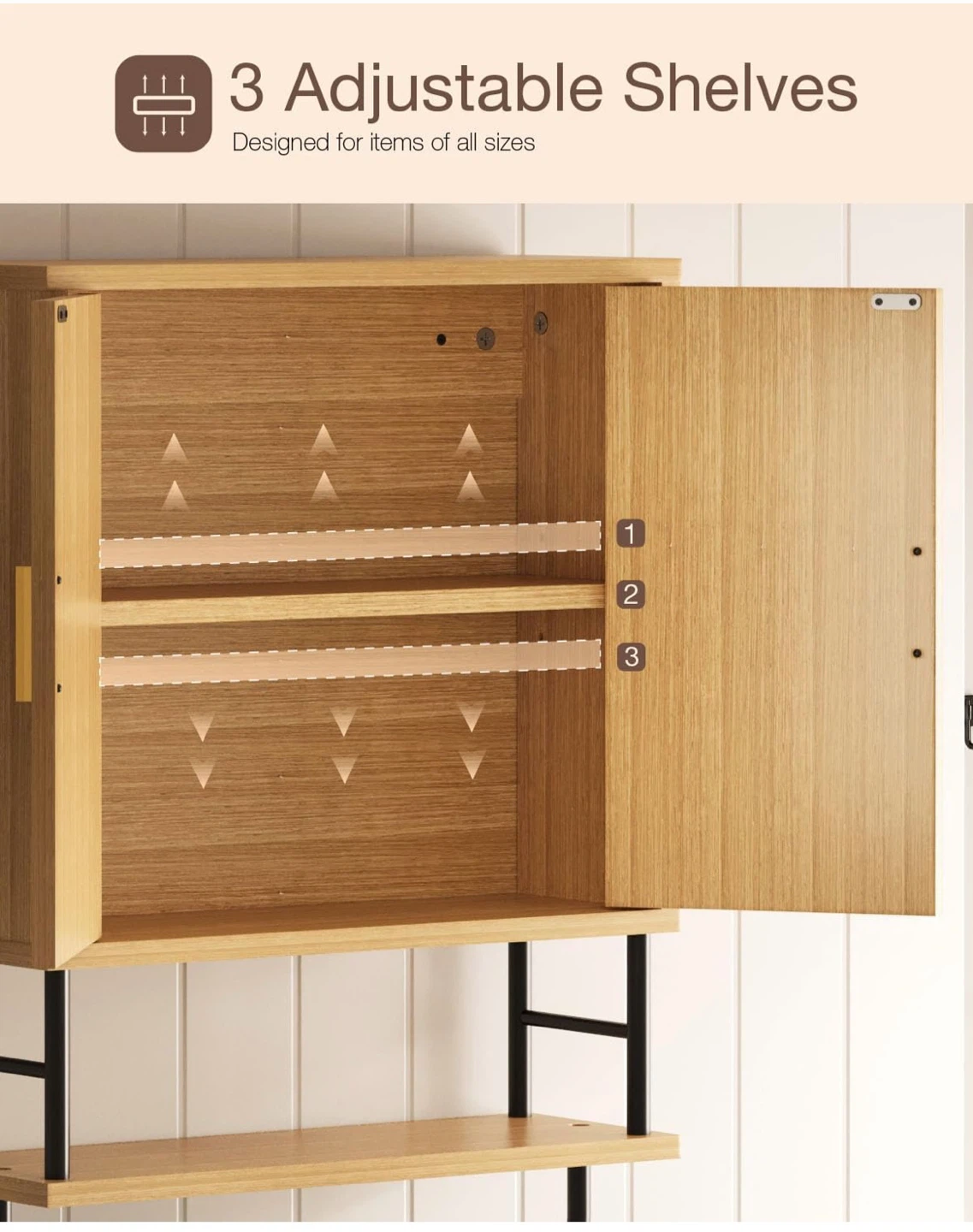 Small Fluted Wall Cabinet w/ Double Doors - photo 4