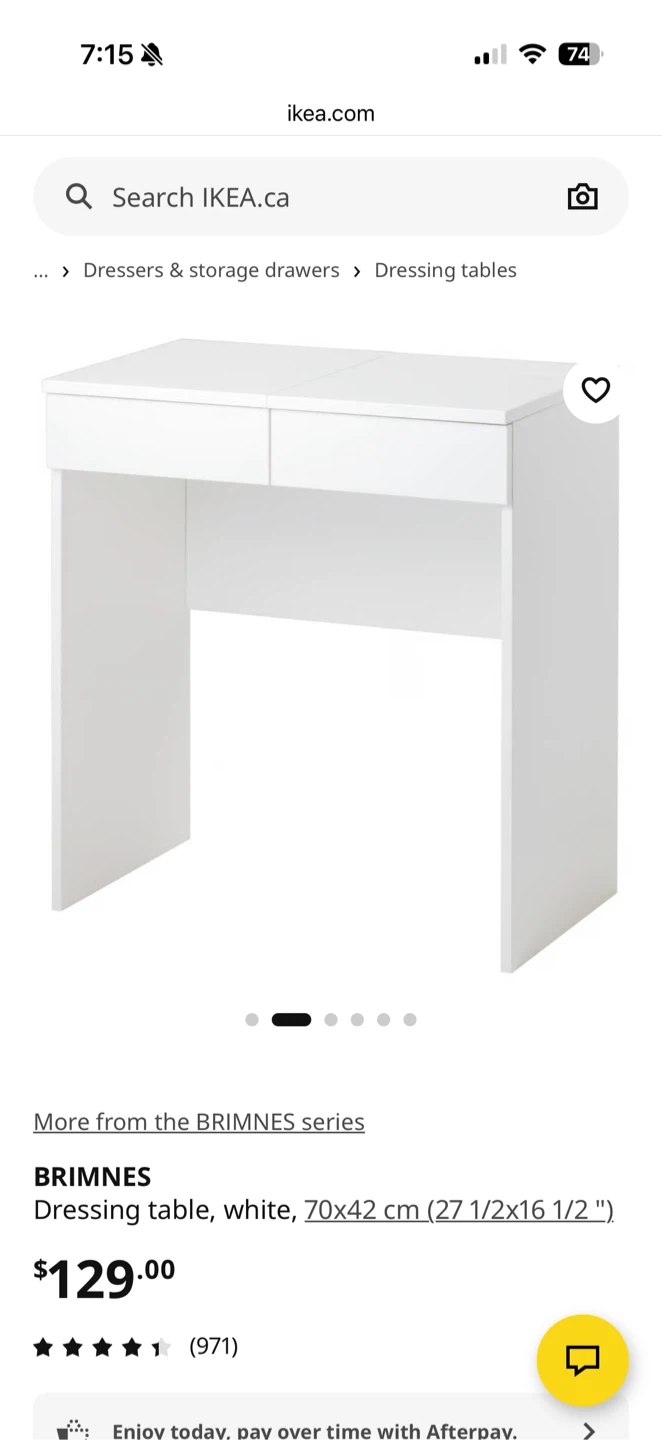 IKEA MARIUS Stool - White and dressing table