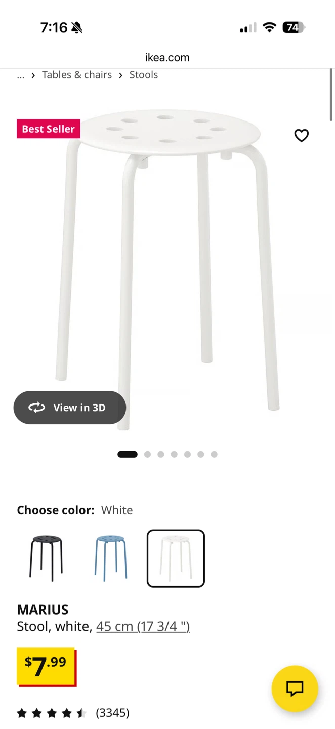 IKEA MARIUS Stool - White and dressing table - photo 2