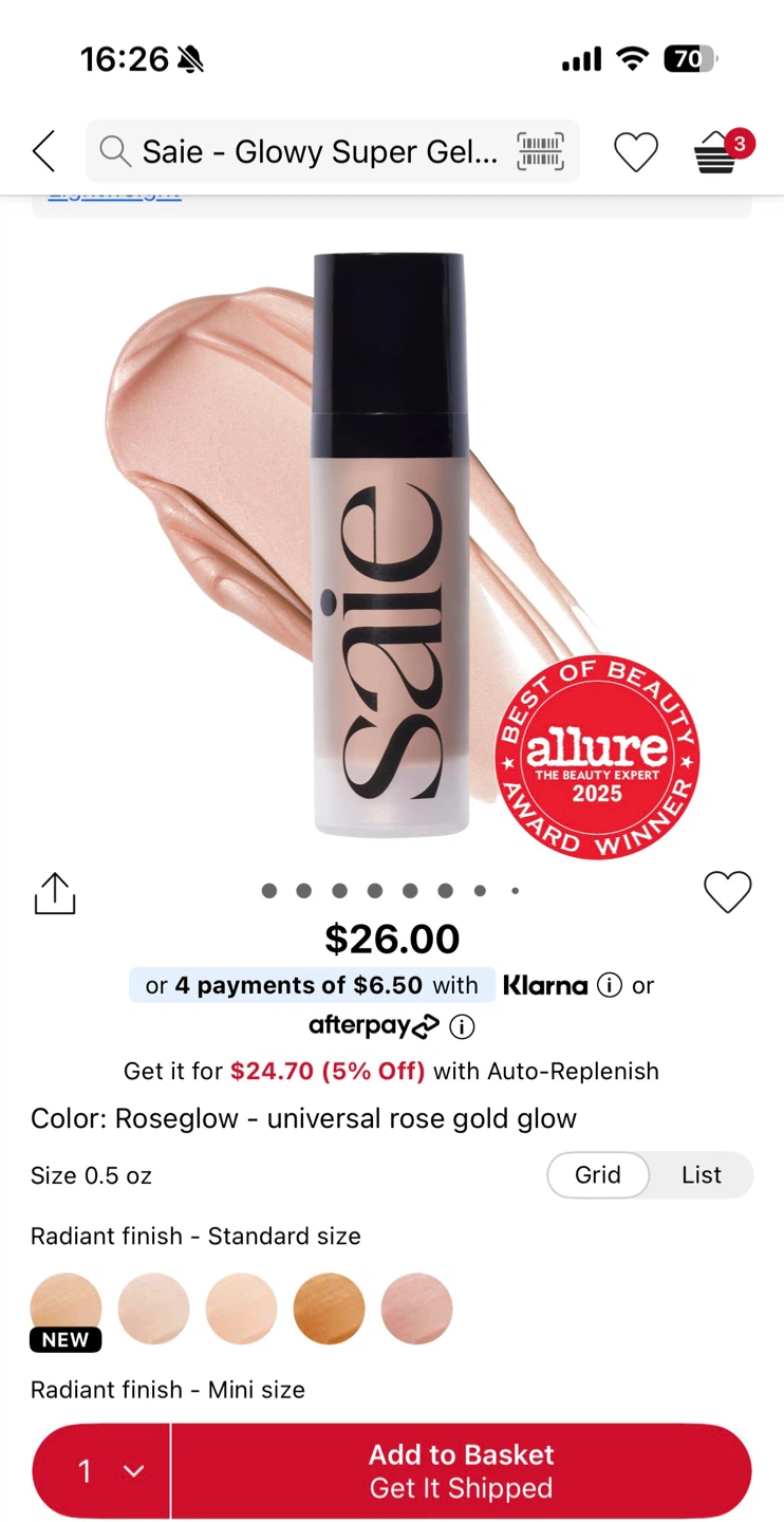 Saie Glowy Super Gel Lightweight Dewy Illuminator - photo 2