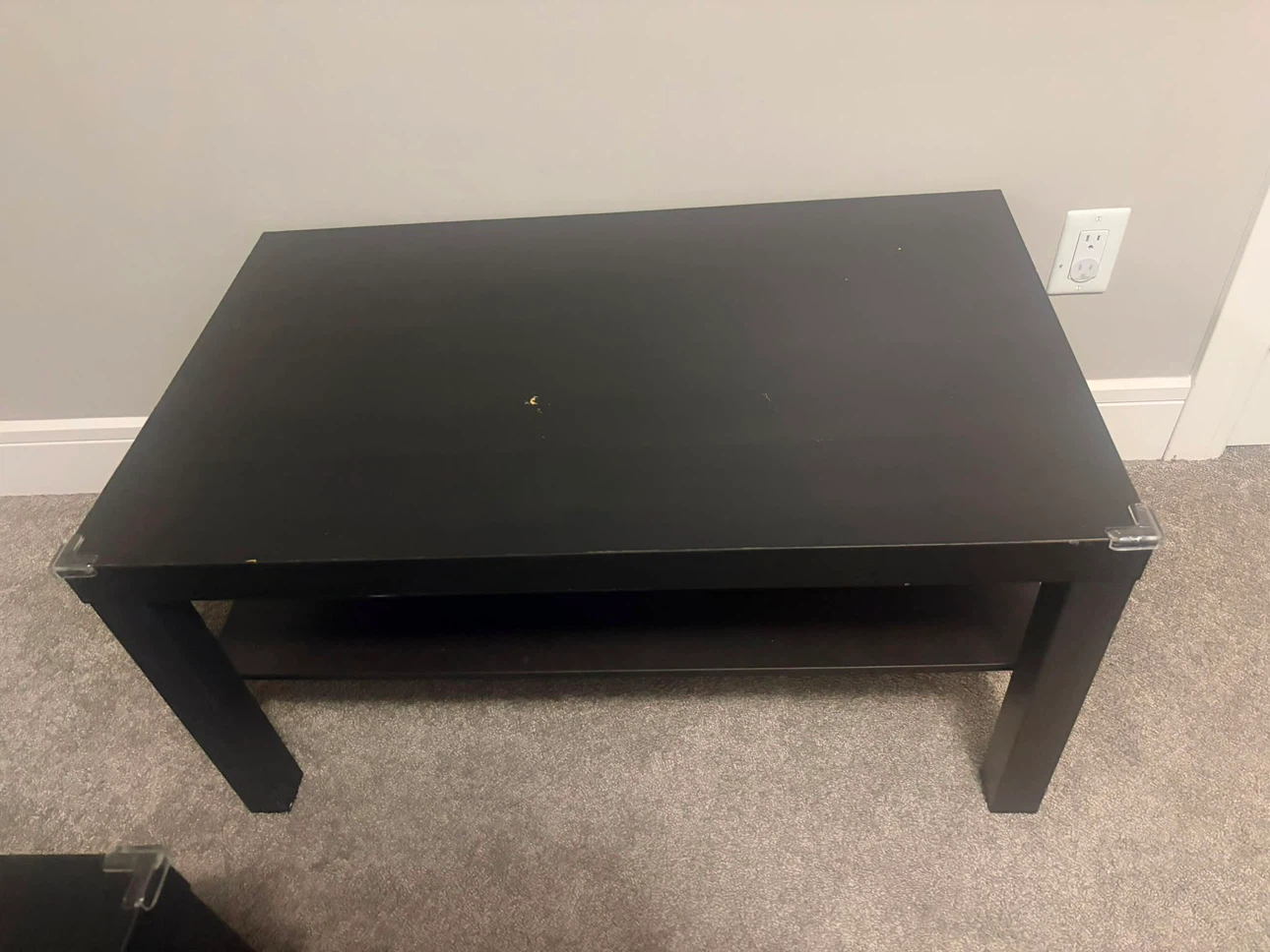 Black Coffee Table with Shelf