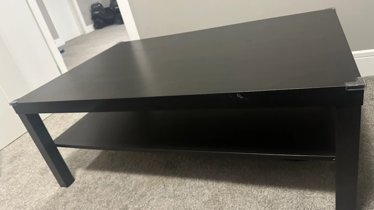 Black Coffee Table with Shelf - photo 2