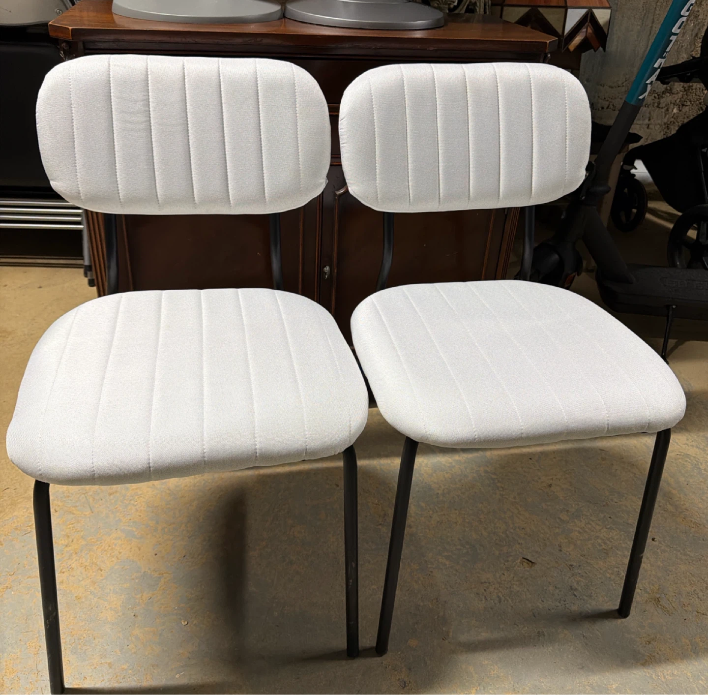 White Upholstered Dining Chair