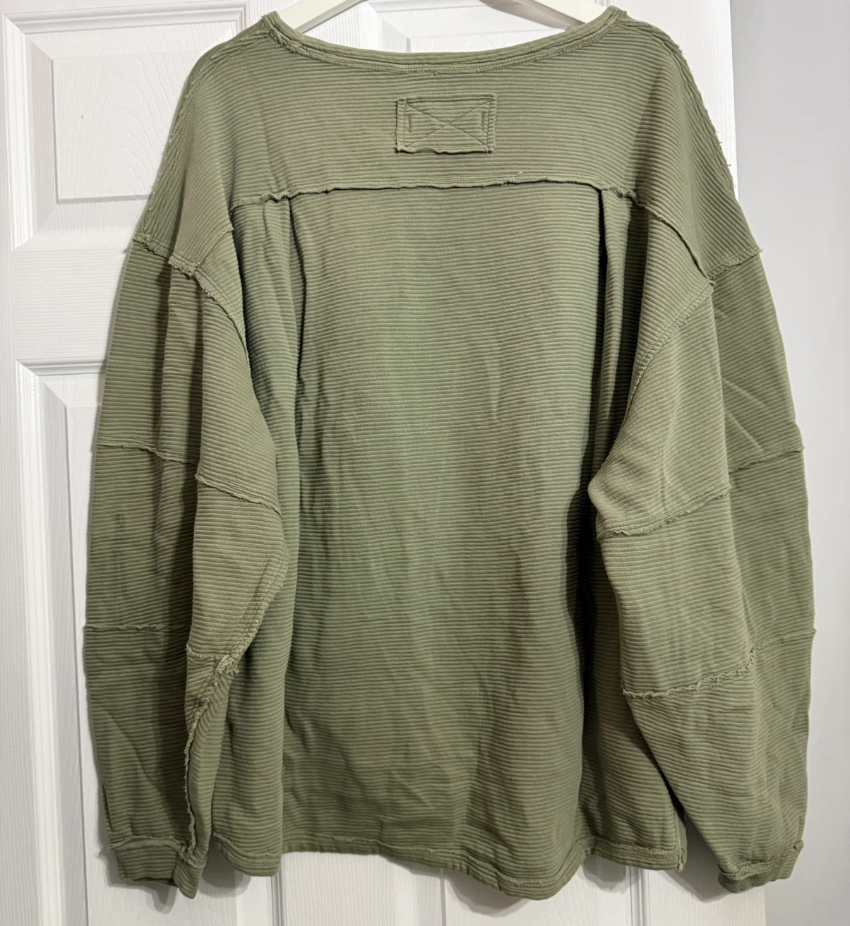 Free People Green Ribbed Oversized Sweatshirt - photo 5