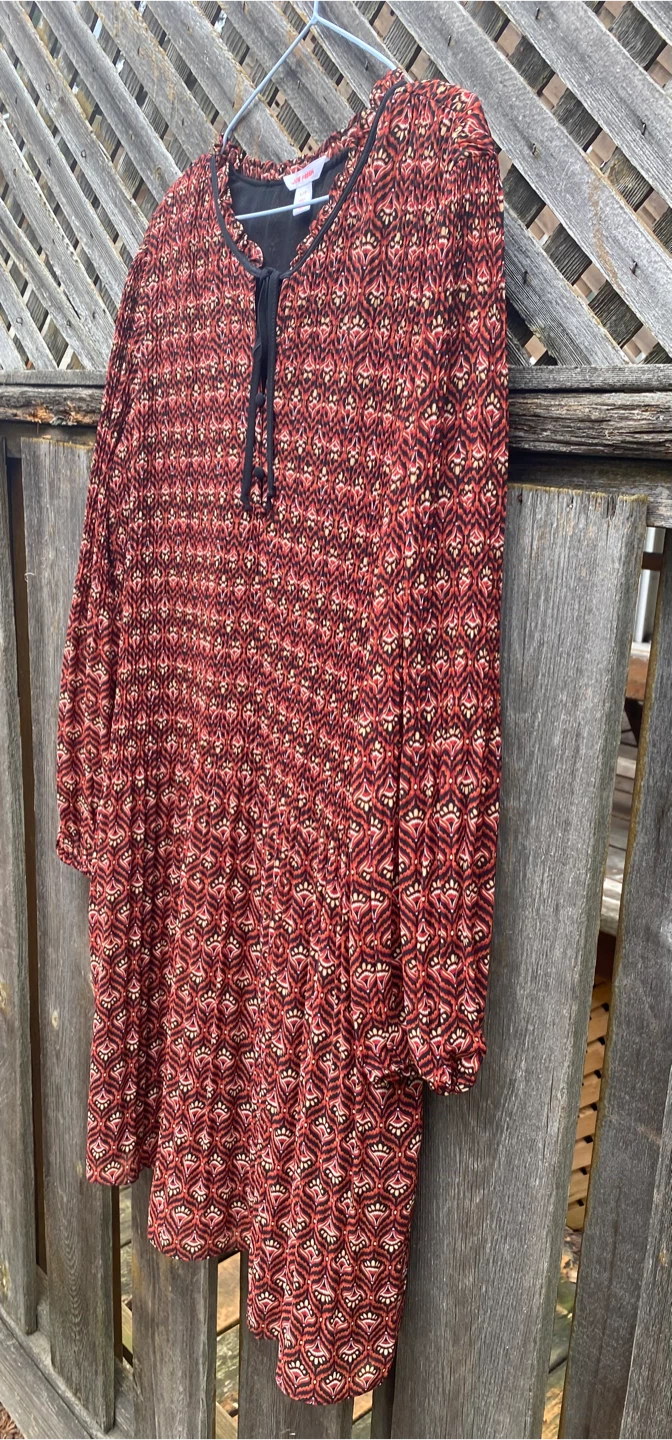 Joe Fresh Patterned Long Sleeve Dress Size L - photo 2