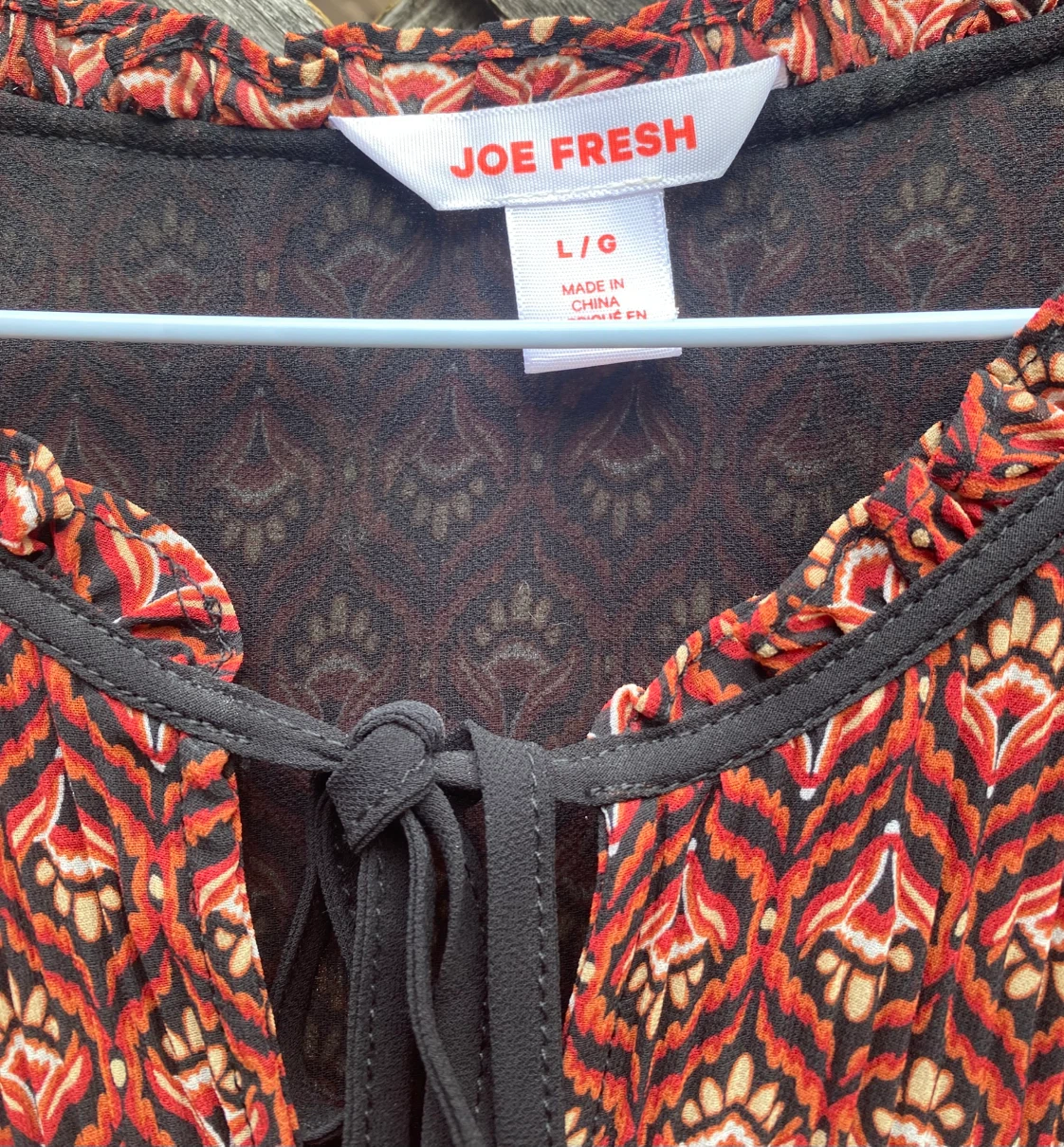 Joe Fresh Patterned Long Sleeve Dress Size L - photo 3