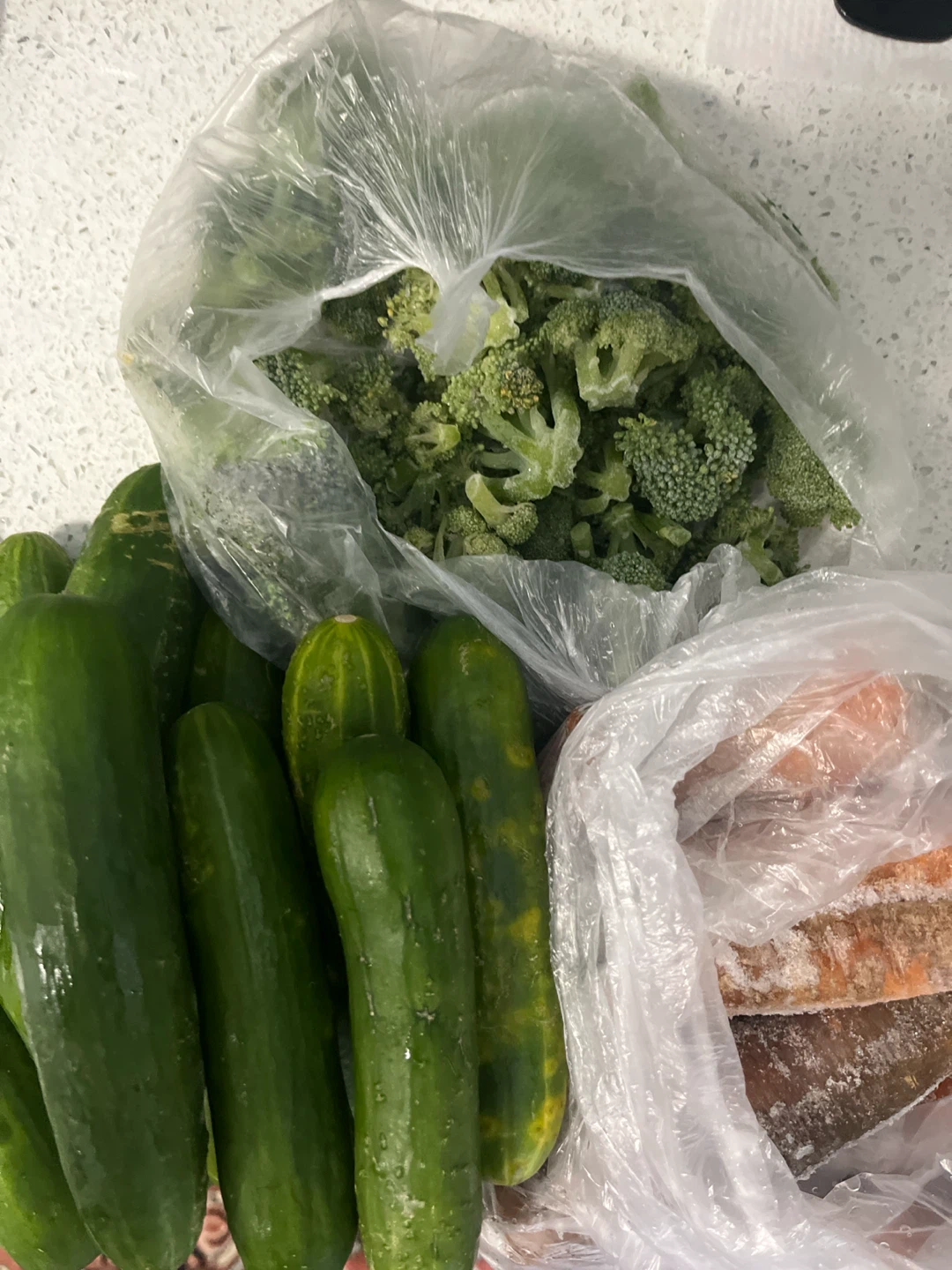 Frozen Broccoli, Cucumbers, and Carrots