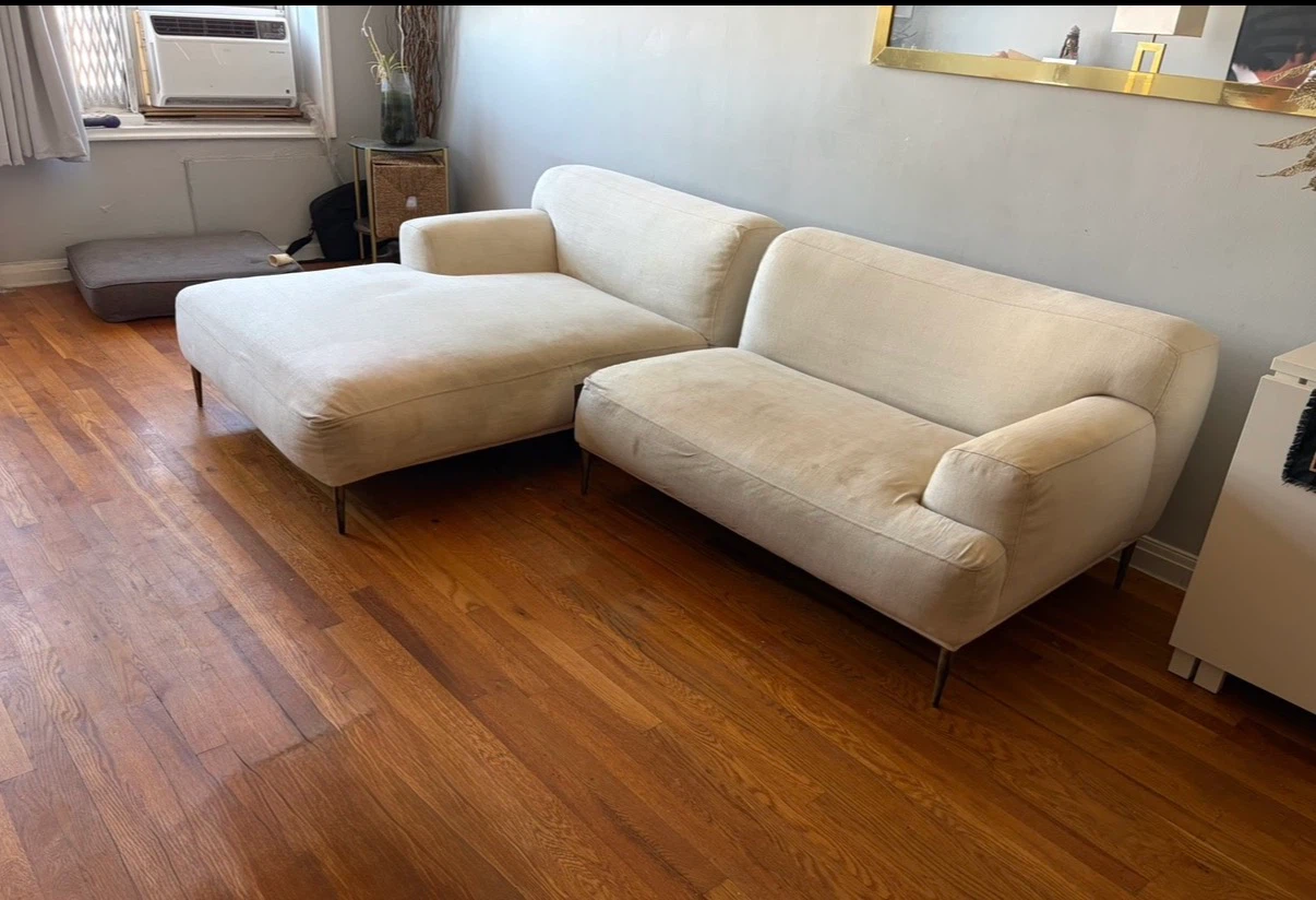 Abisko quartz white sectional sofa