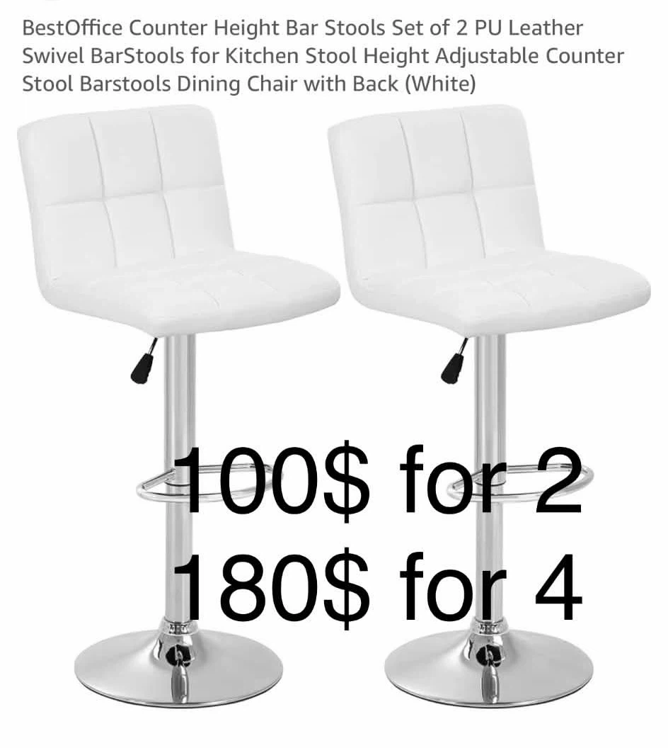BestOffice Counter Height Bar Stools (Set of 4)